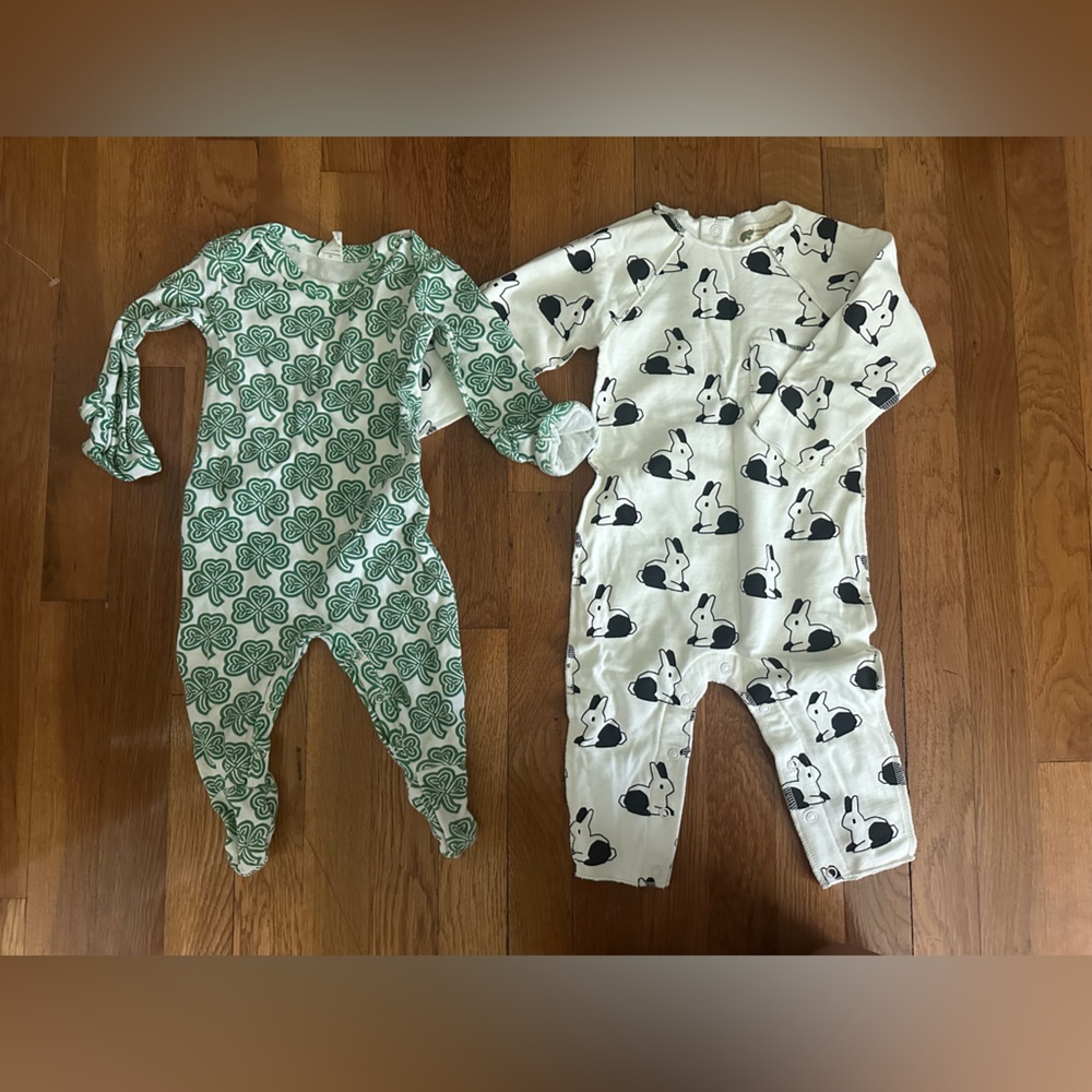 Baby Rompers with Bunny and Clover Prints